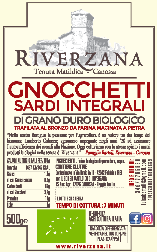 Gnocchetti sardi Integrali di grano duro Biologico - immagine 2